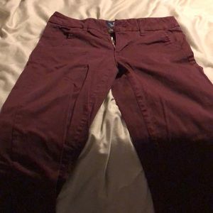 American eagle burgundy skinny pants